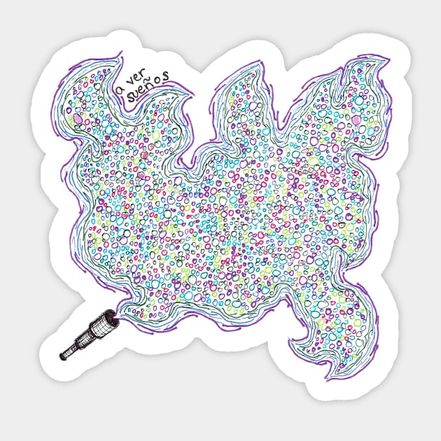 Dream telescope (bright version) Sticker by SassySpike